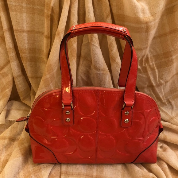 Coach Handbags - Coach Signature Embossed Patent Leather Handbag
